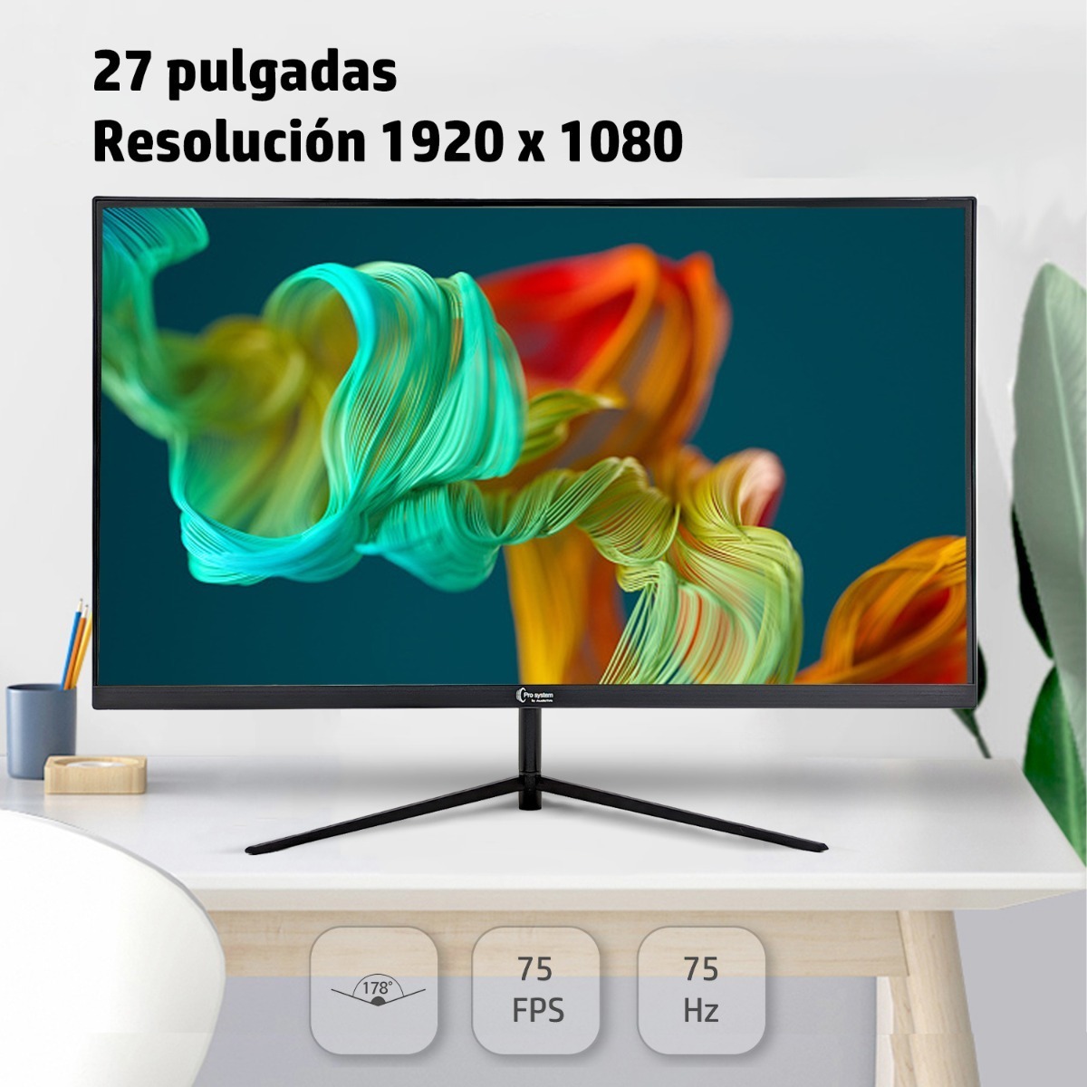 Monitor Gamer 27 pulgadas Display Port 75 Hz Hdmi 48 W Audiotek