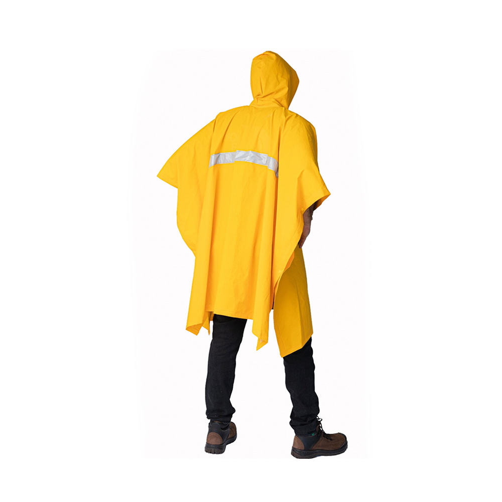 Impermeable Poncho Lluvias capamanga con reflejante Uso rudo Unitalla Unisex