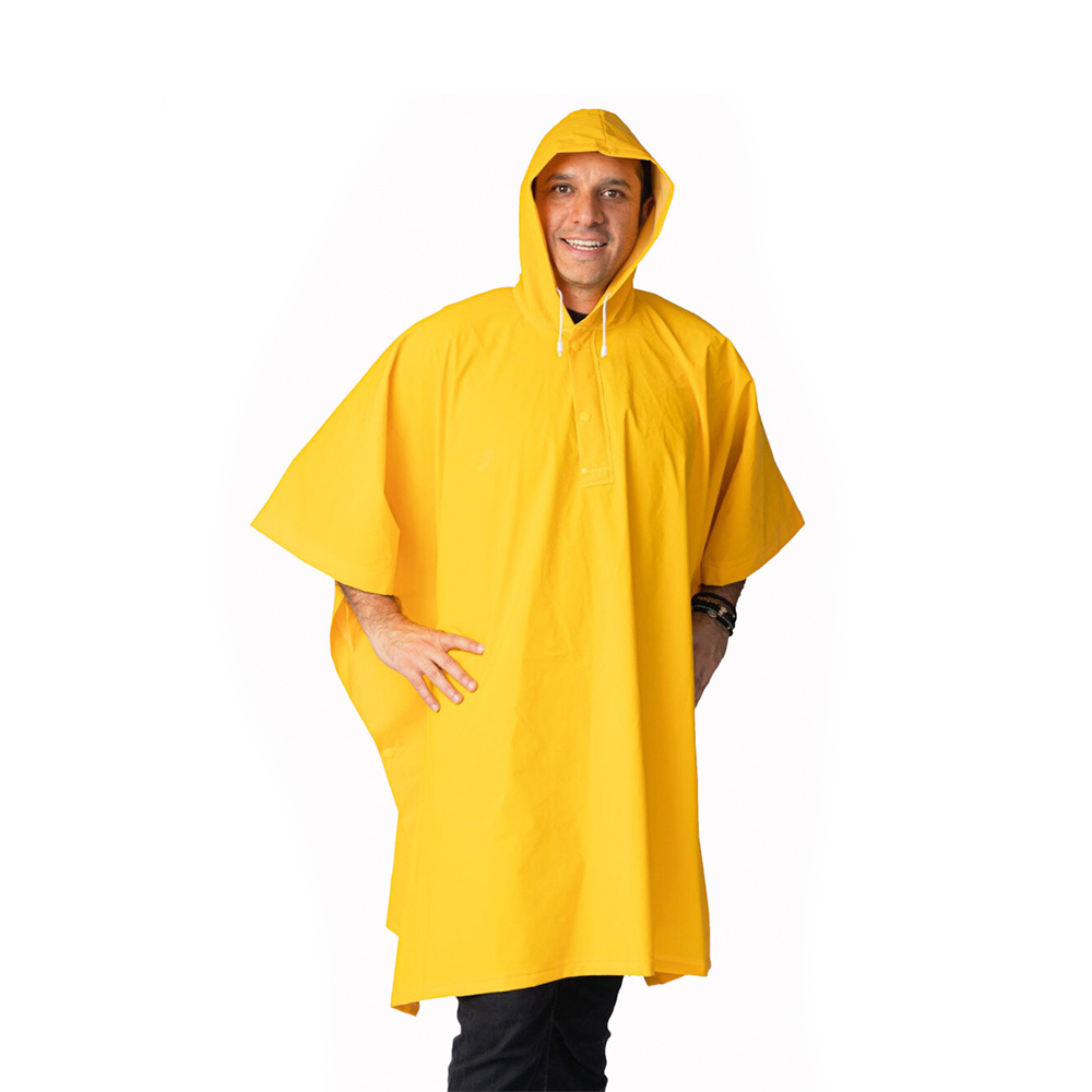 Impermeable Poncho Lluvias capamanga con reflejante Uso rudo Unitalla Unisex