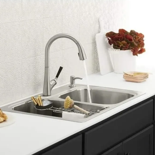 Tarja Cocina , Llave Mezcladora y  Dispensador Jabon Kholer 