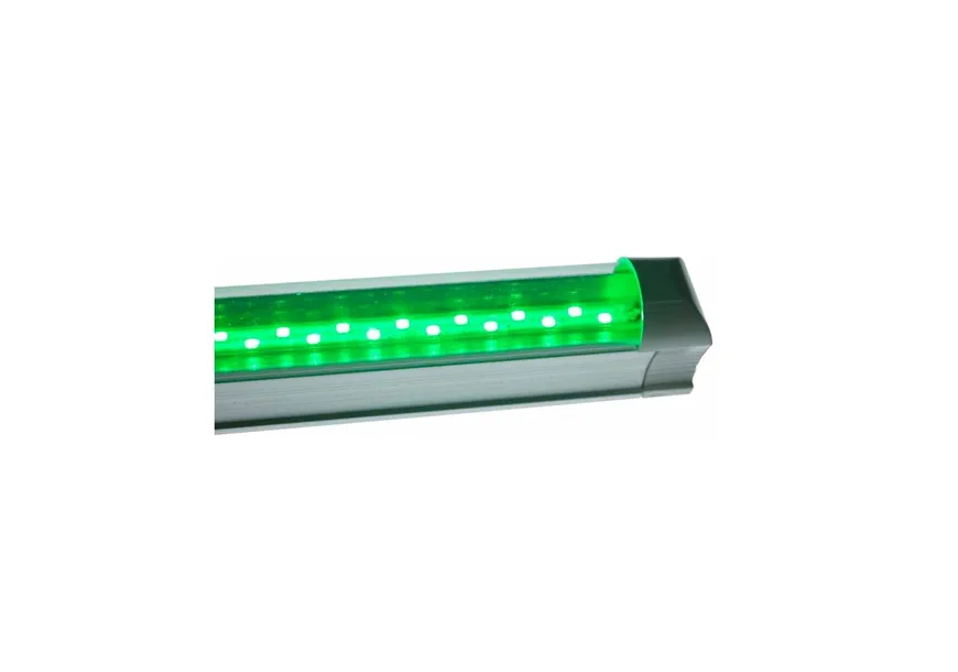 Lampara Led 20w Con Canaleta 1.20 Mt Verde Transparente 10pzs