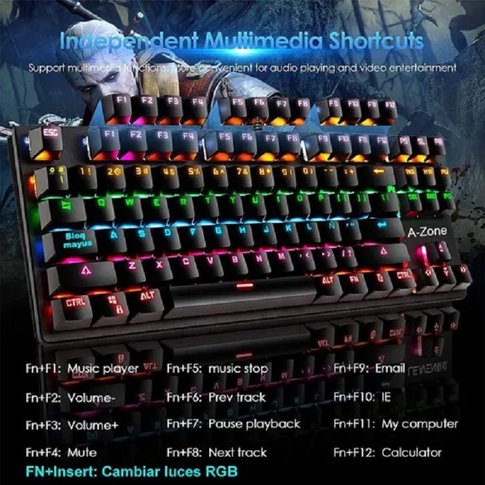 Teclado Gamer Mecanico 87 Teclas Negro