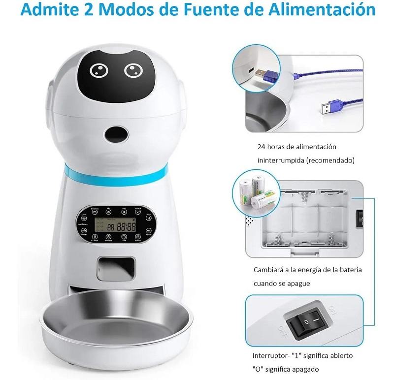 Dispensador De Alimento Automatico Para Perros Y Gatos 
