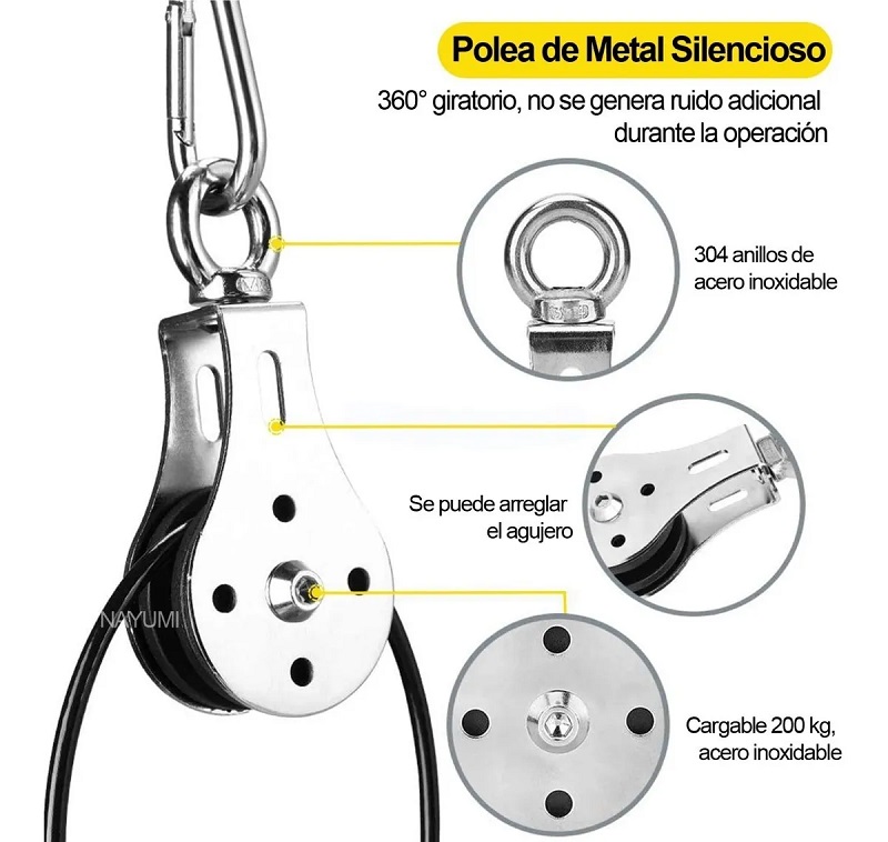 Equipo Fitness Diy Gimnasio Polea  Con Cable Para Biceps Triceps