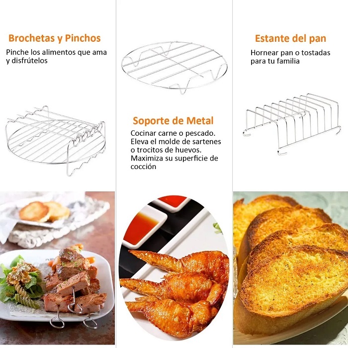 Set 8 Accesorios Para Freidora De Aire