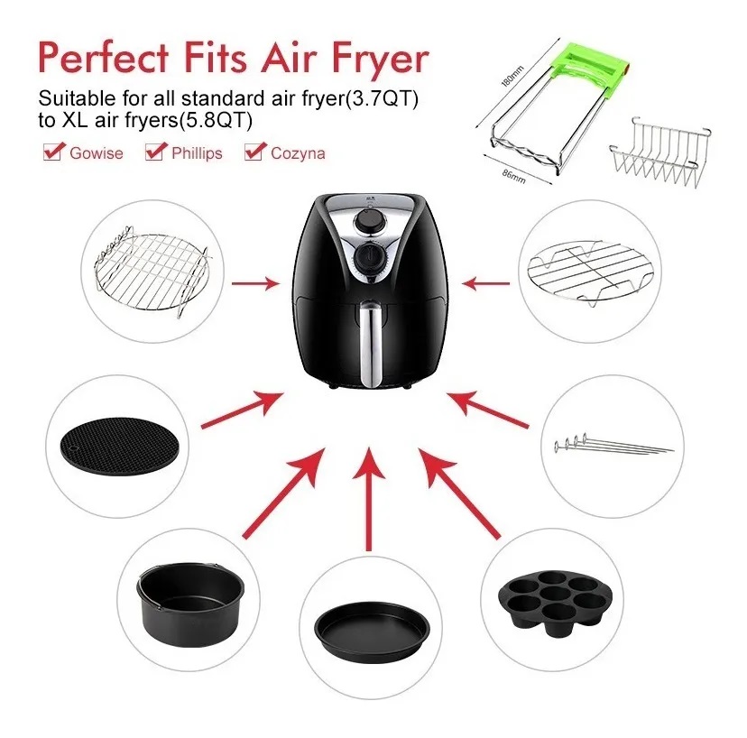 Set 8 Accesorios Para Freidora De Aire 