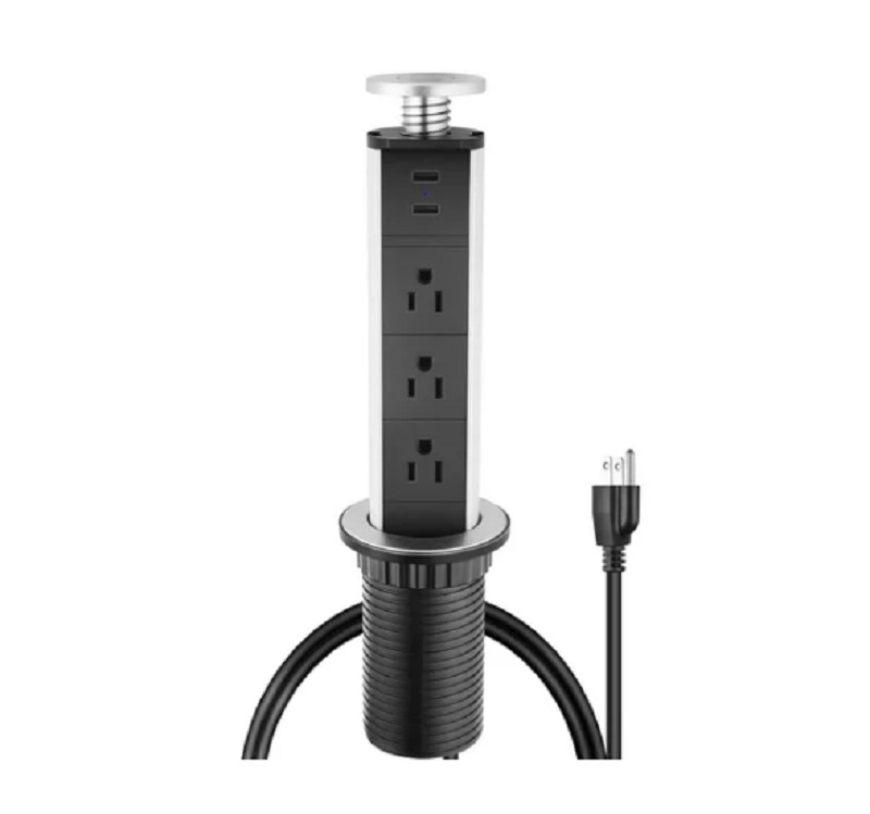 Cargador Usb Oculto Multicontacto De Torre 3 Us Plug Y 2 Usb