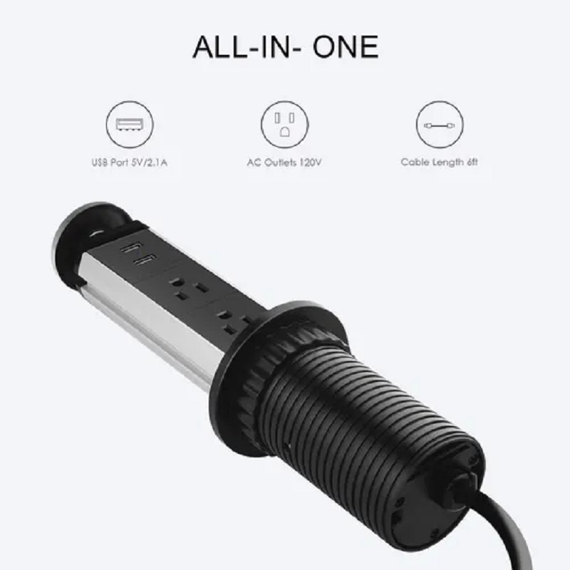 Cargador Usb Oculto Multicontacto De Torre 3 Us Plug Y 2 Usb