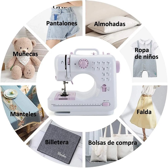 Máquina De Coser Eléctrica 12 Puntos Con Pedal 