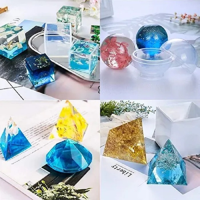 Bloques de cristal hechos a mano para manualidades, materiales de fundición  epoxi de silicona para jabón