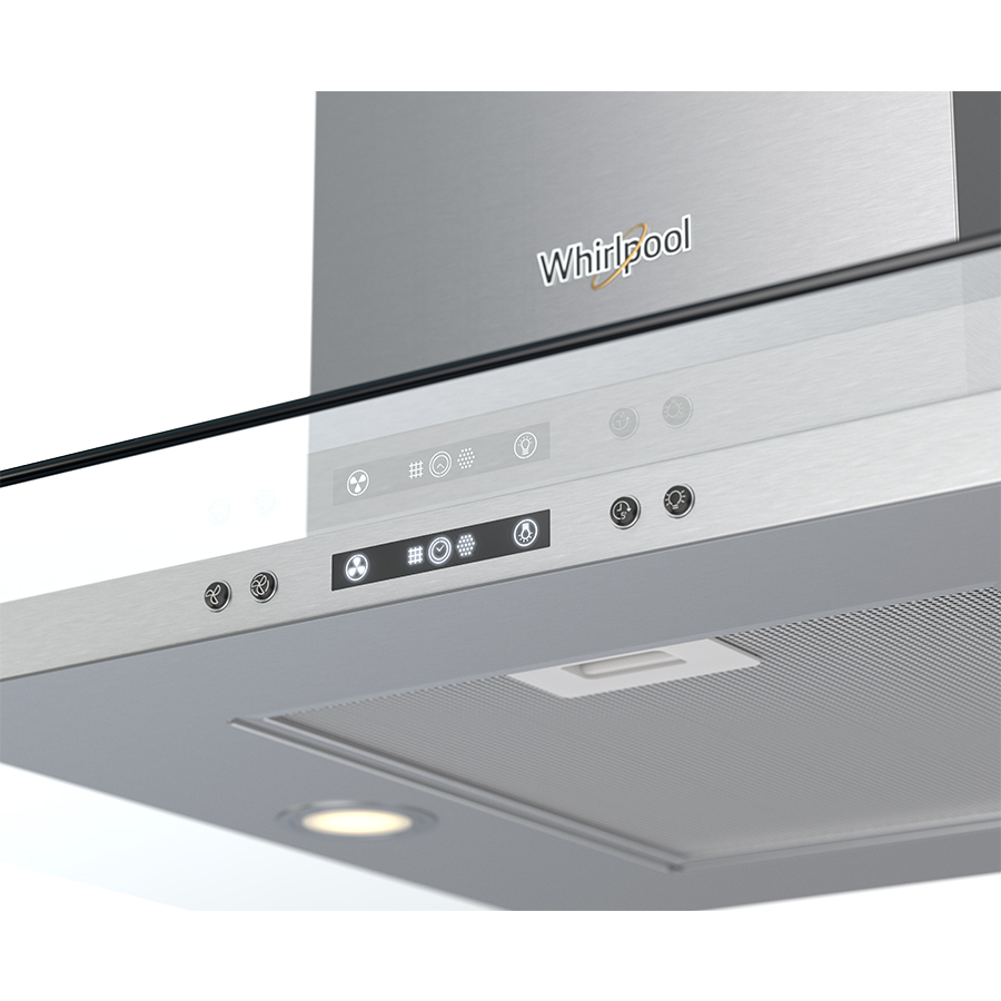 Campana de isla 100cm con vidrio decorativo WHI9915S