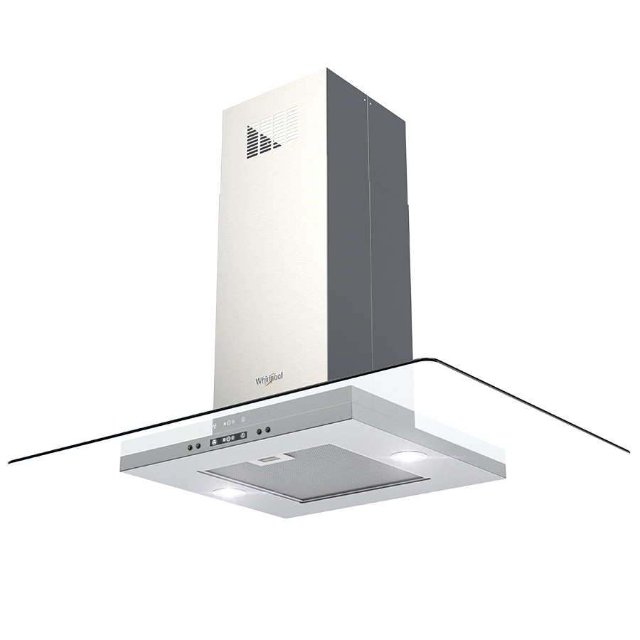 Campana de isla 100cm con vidrio decorativo WHI9915S