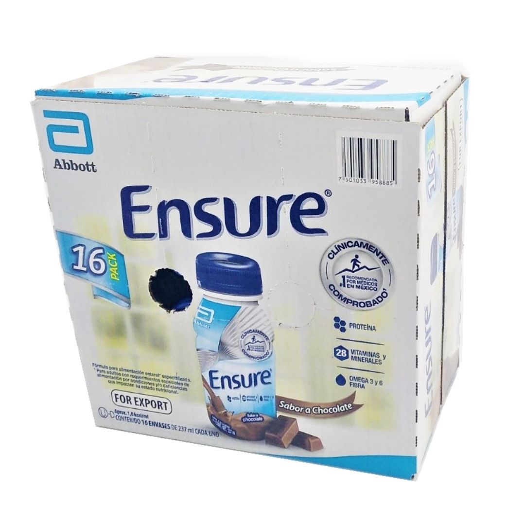 Ensure Caja Con 16 Piezas De 237ml Sabor Chocolate
