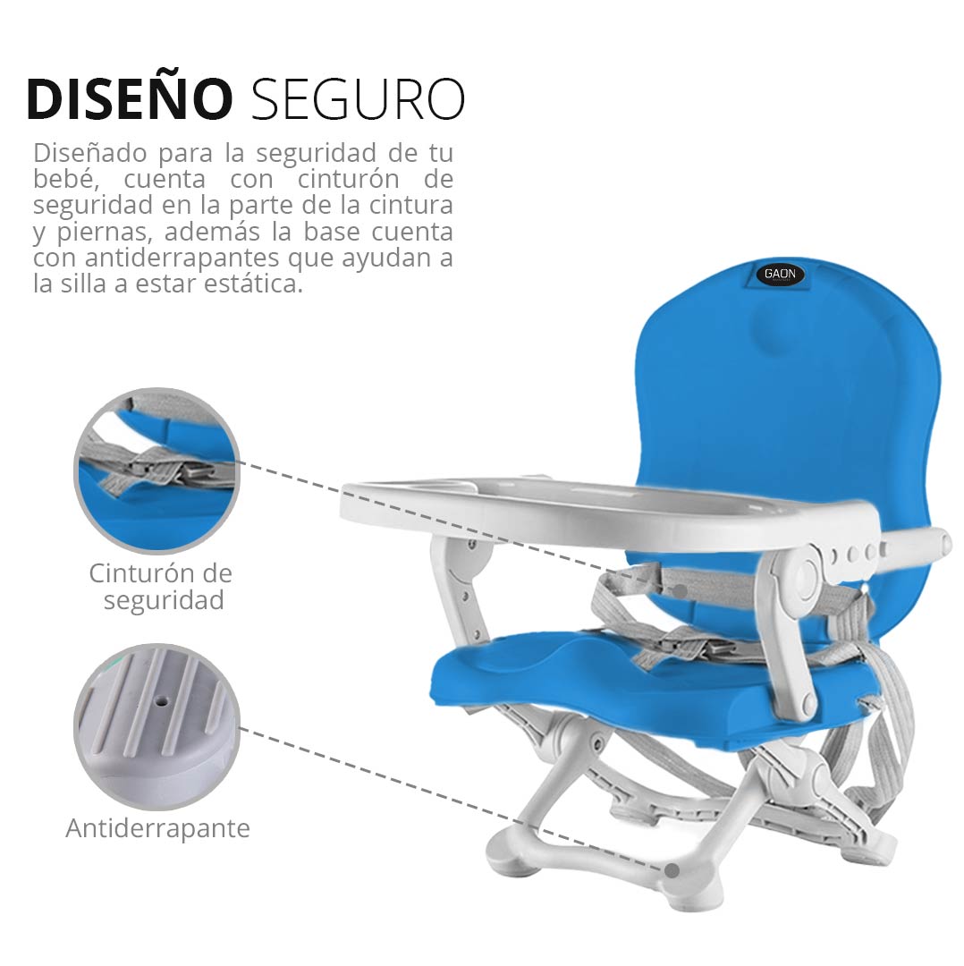 SILLA MODULAR PERIQUERA BEBE PORTATIL PLEGABLE ASIENTO CON CHAROLA PELDAÑOS GAON BOOSTER