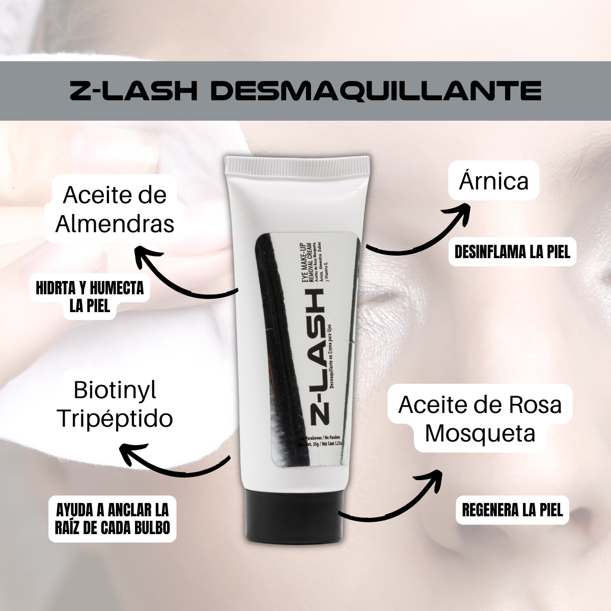 Desmaquillante en Crema para Ojos y Pestañas Z-Lash Laguede