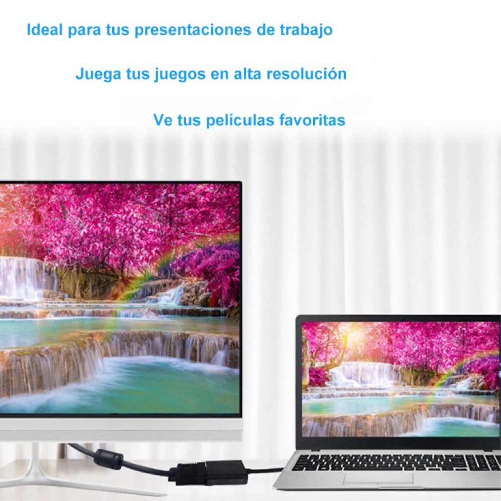 Convertidor, Adaptador HDMI A VGA Ele-Gate WI61 Color Negro