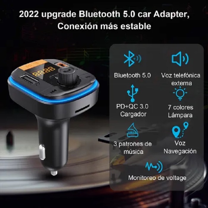 Transmisor Fm Bluetooth Inalámbrico