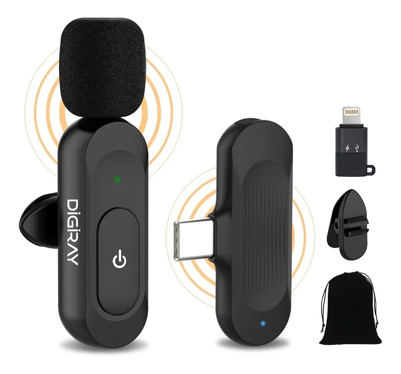 Micrófono De Solapa Inalámbrico Para Android iPhone iPad Negro