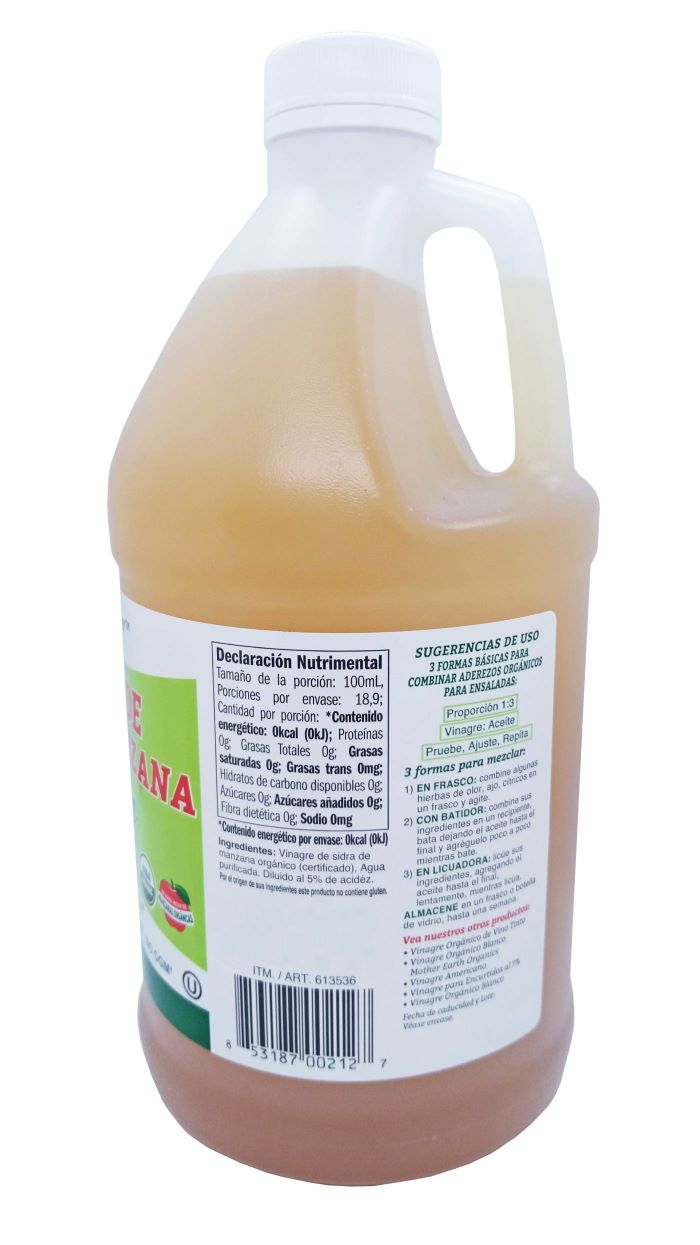 Vinagre De Sidra De Manzana Orgánico Mother Earth 1.89l
