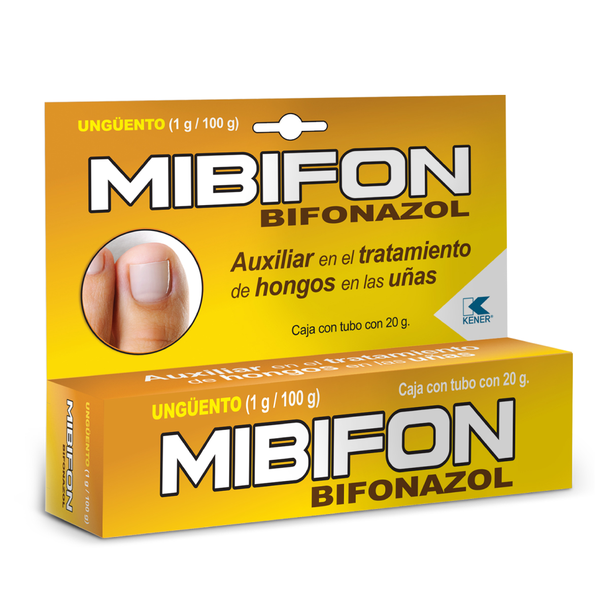 Bifonazol Kener Mibifon Tubo 20g Unguento Hongos En Uñas
