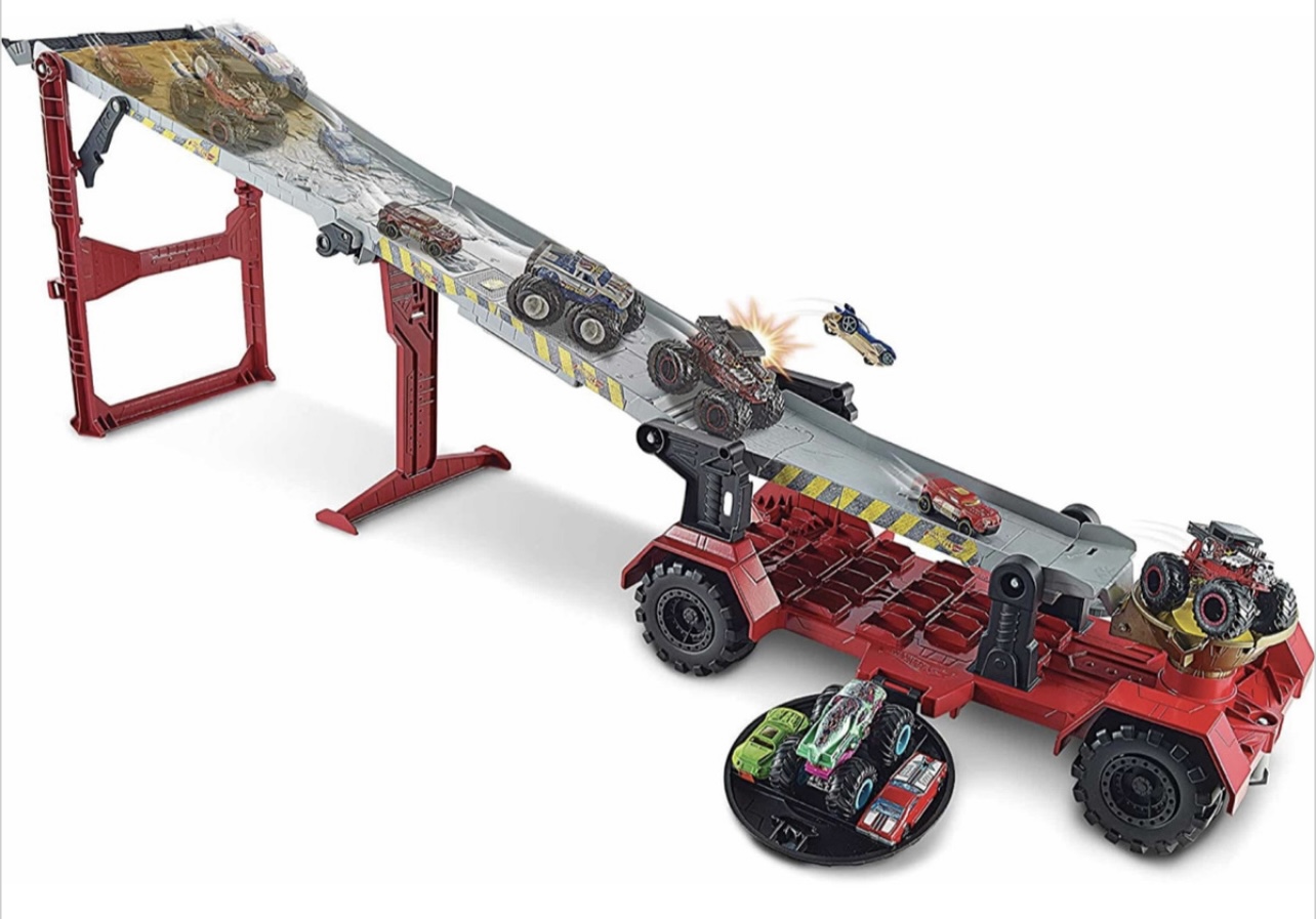 Pista Hot Wheels Monster Trucks Mt Mobile Downhill Play Set