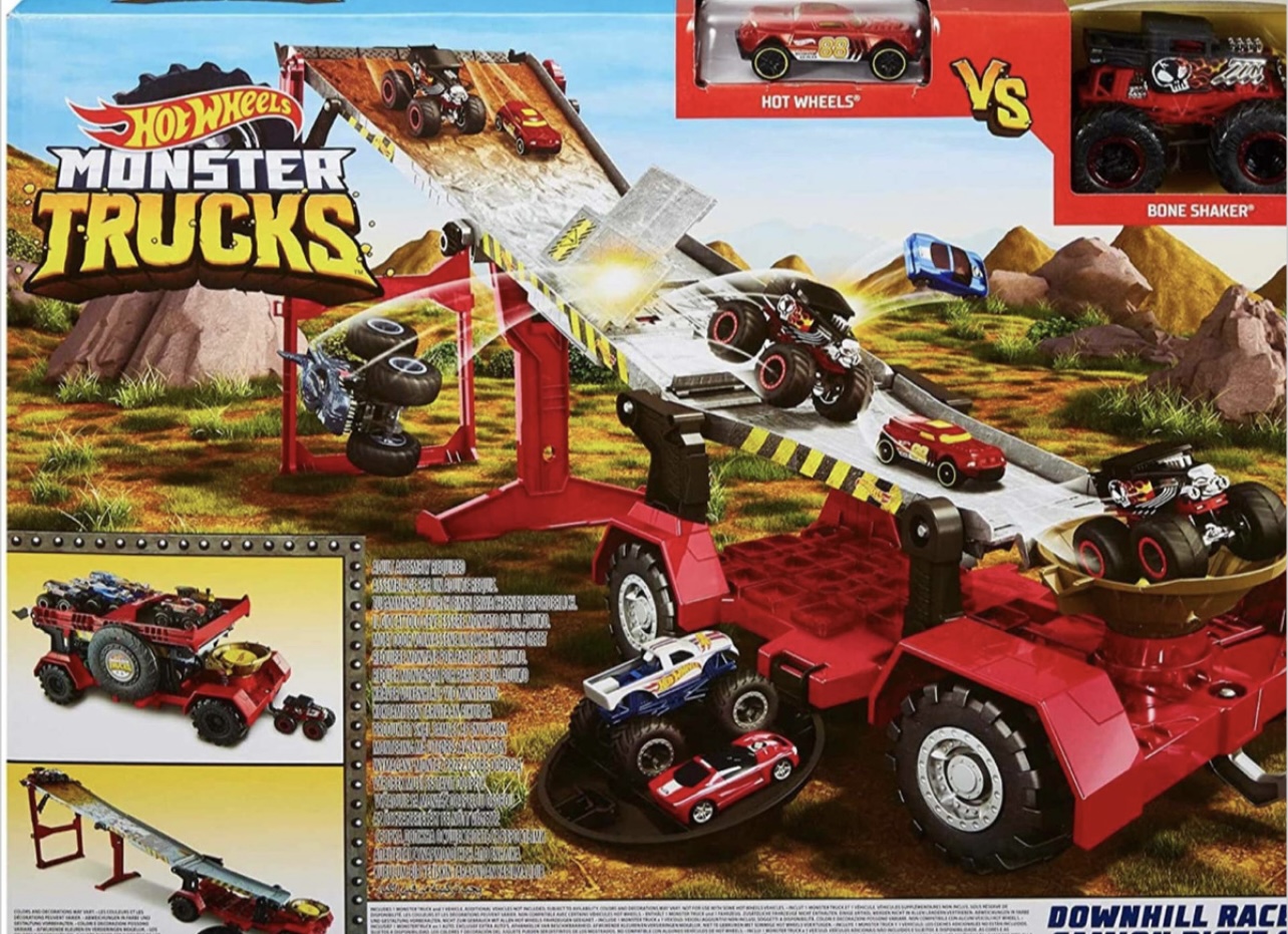 Pista Hot Wheels Monster Trucks Mt Mobile Downhill Play Set