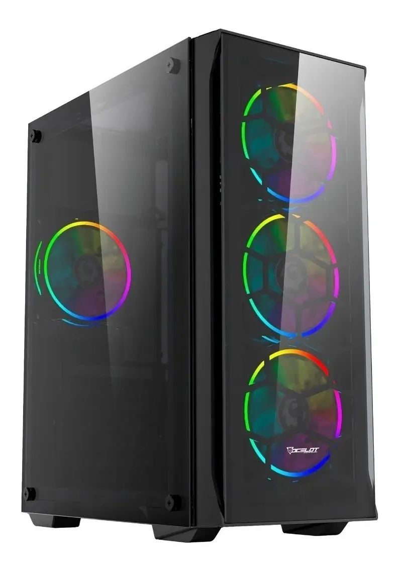  Gabinete Gamer Atx Ocelot Ogec01 Panel De Cristal Templado