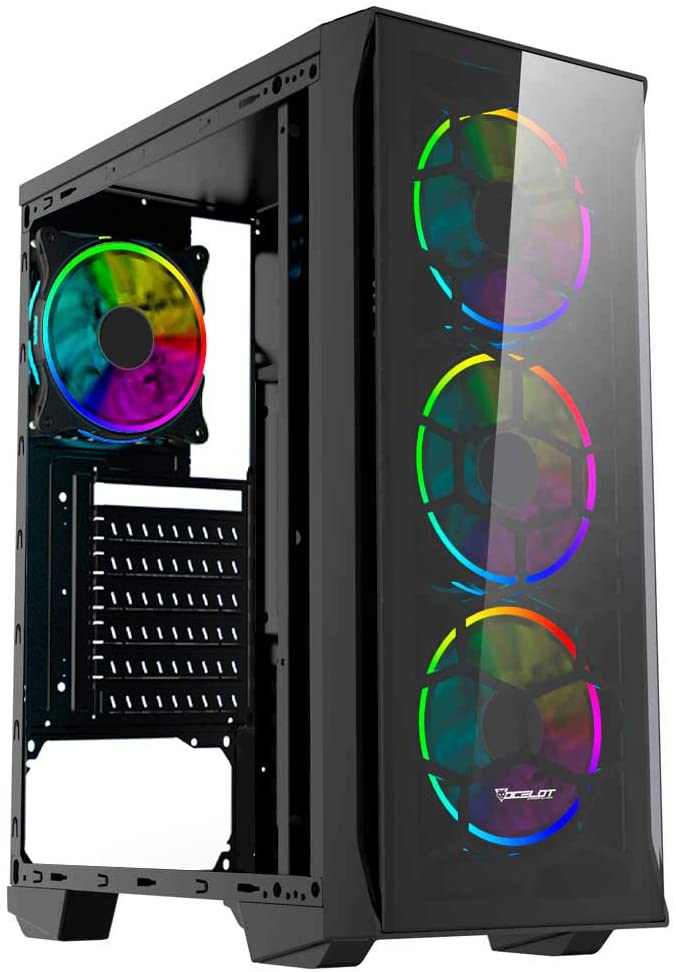 Gabinete Gamer Atx Ocelot Ogec01 Panel De Cristal Templado