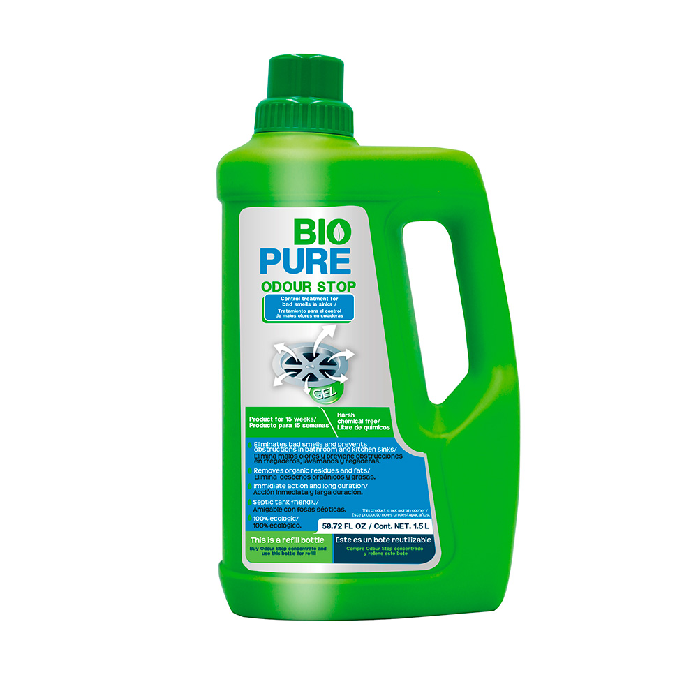 Tratamiento Contra Malos Olores En Tuberías Coladeras - Odour Stop -BIOPURE 1.5L