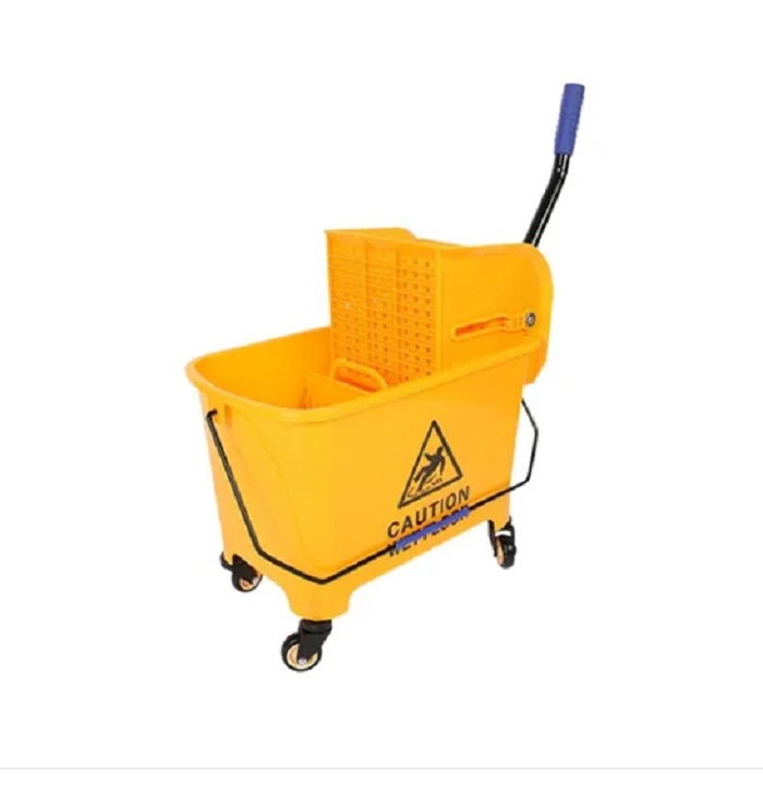 Cubeta De Carrito Con Exprimidor 20 Litros Color Amarillo