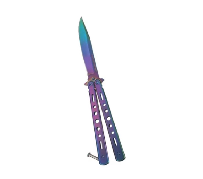 Cuchillo Navaja Tactica Tipo Mariposa  Acero Tornasol