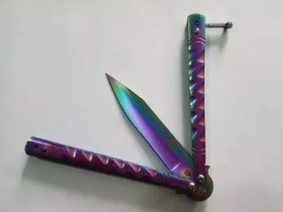 Cuchillo Navaja Tactica Tipo Mariposa  Acero Tornasol