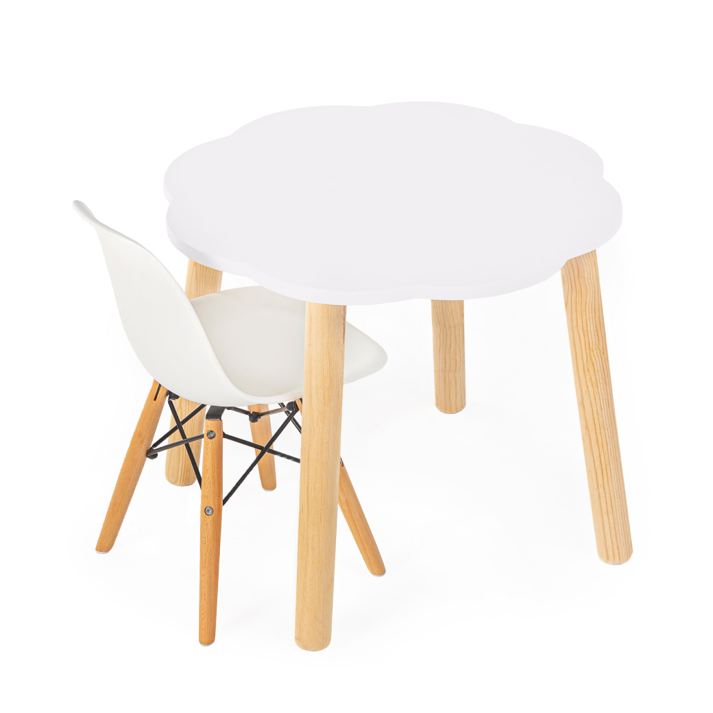 Set de 1 silla infantil Eames con mesa nube de Madera | 2 a 9 años de edad