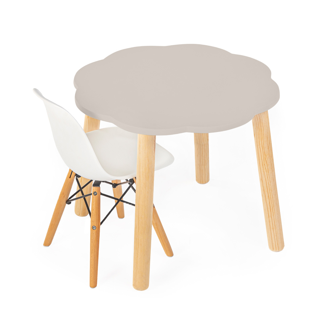 Set de 1 silla infantil Eames con mesa nube de Madera | 2 a 9 años de edad