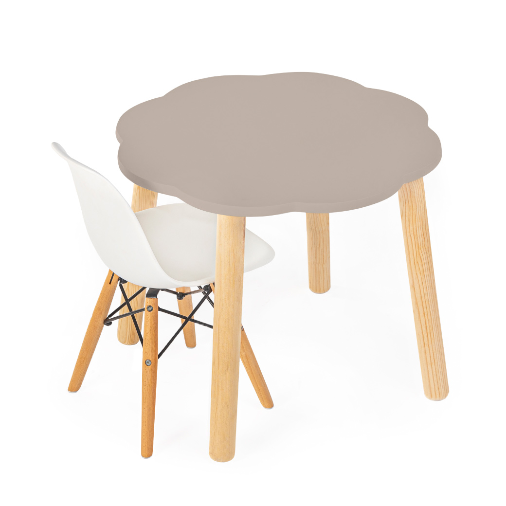 Set de 1 silla infantil Eames con mesa nube de Madera | 2 a 9 años de edad