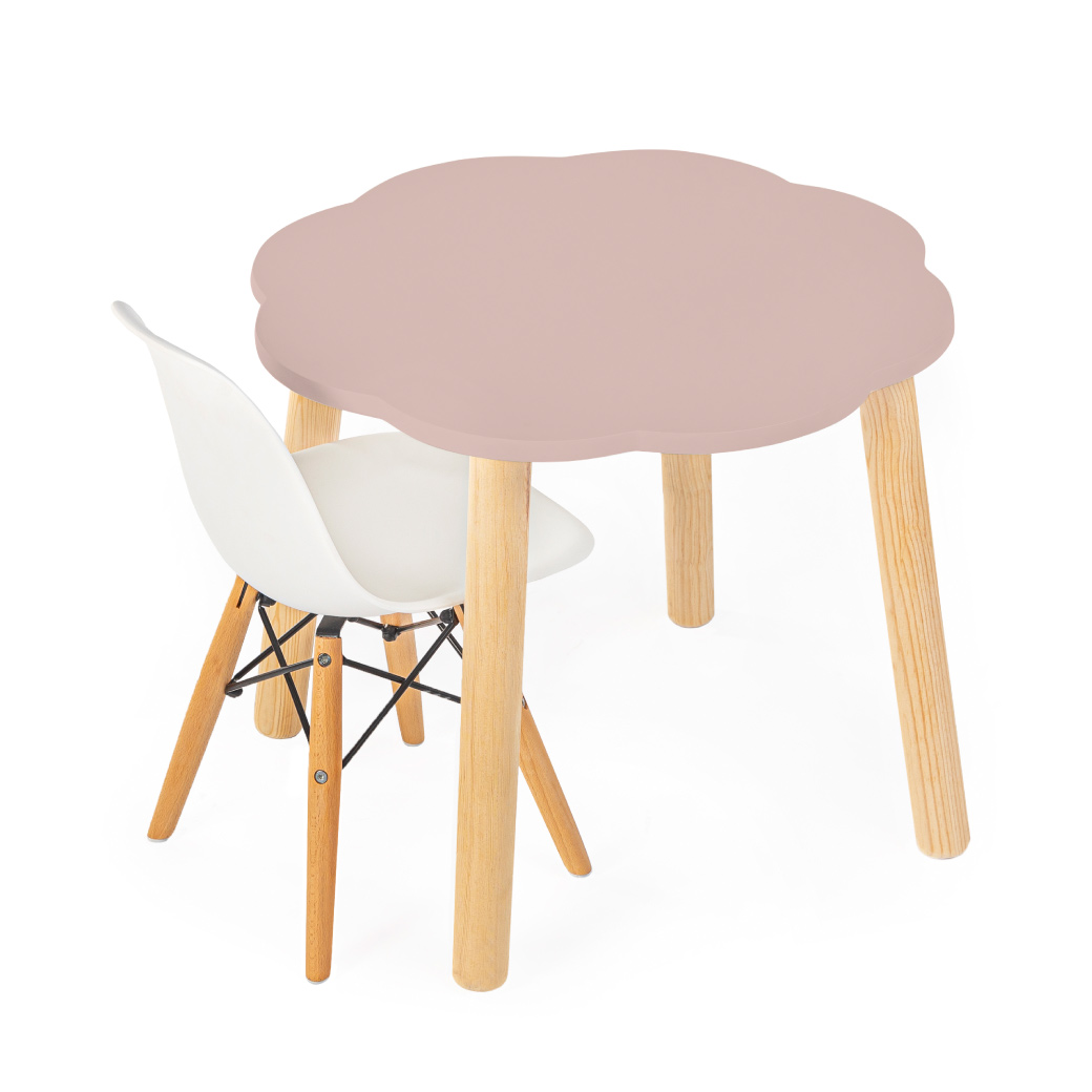 Set de 1 silla infantil Eames con mesa nube de Madera | 2 a 9 años de edad