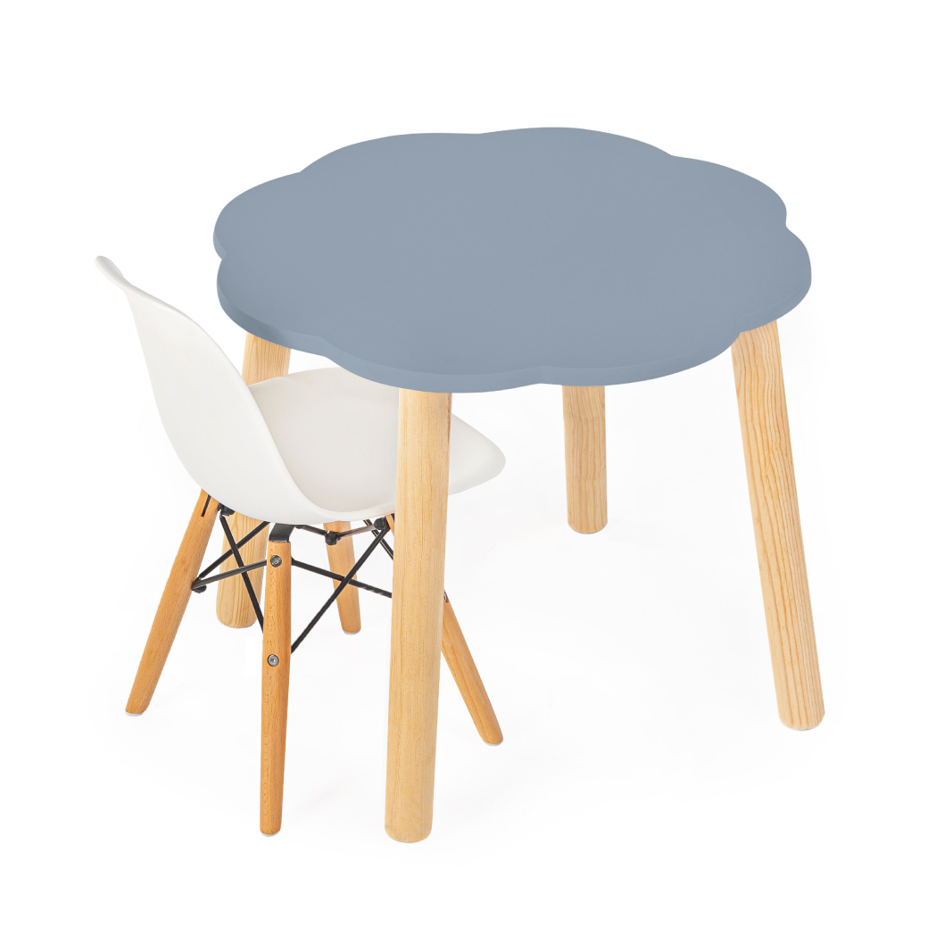 Set de 1 silla infantil Eames con mesa nube de Madera | 2 a 9 años de edad