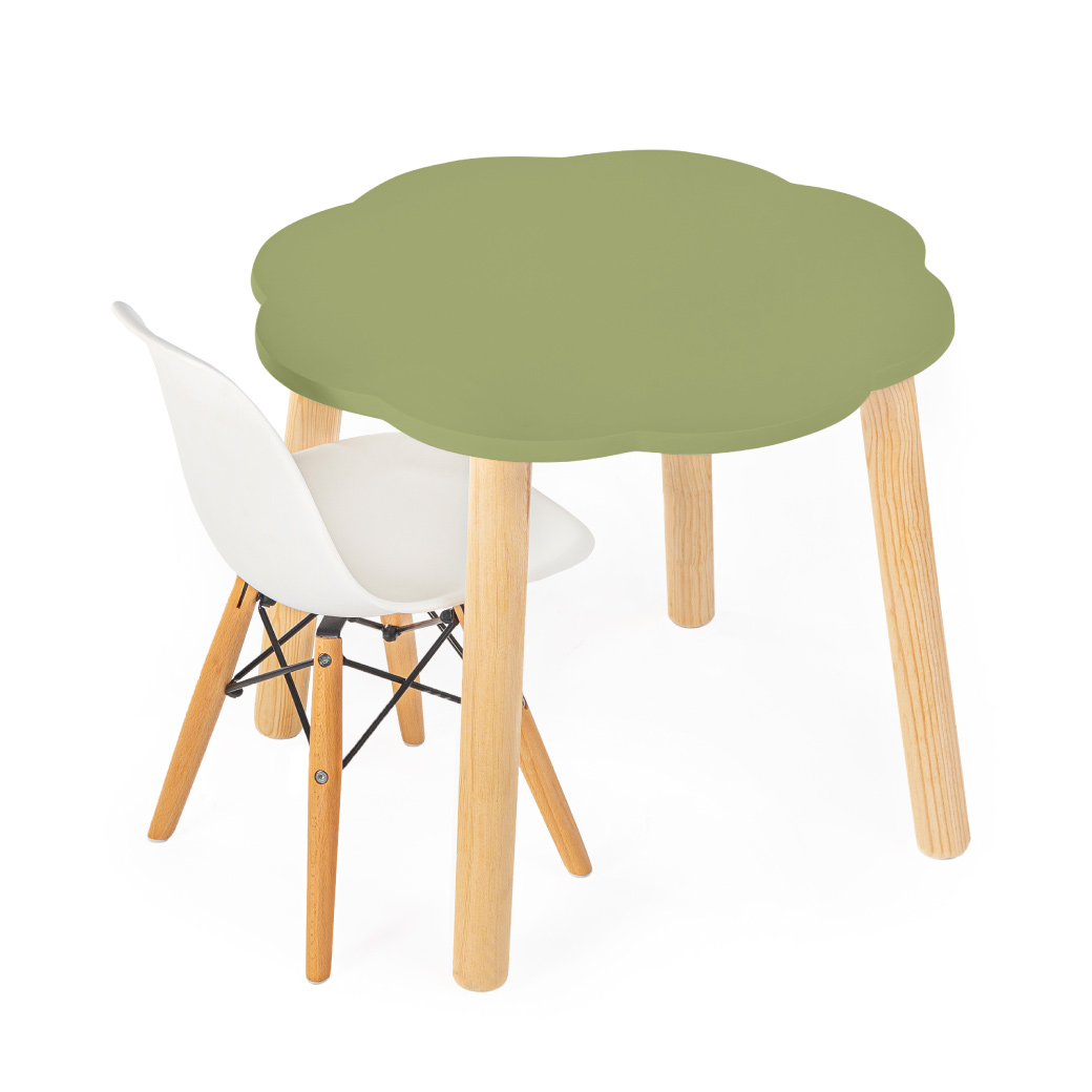 Set de 1 silla infantil Eames con mesa nube de Madera | 2 a 9 años de edad