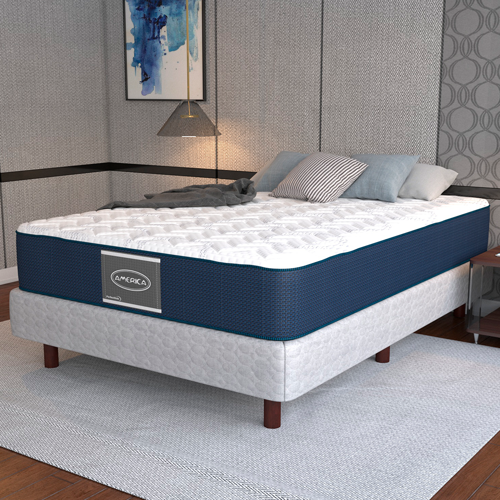 Colchón Queen Size Cotton Prestige América Ortopédico Con Colchoneta y Acojinado Interno + 2 ALMOHADAS GRATIS