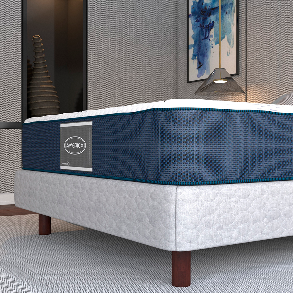 Colchón King Size Cotton Prestige América Ortopédico Con Colchoneta y Acojinado Interno + 2 ALMOHADAS GRATIS