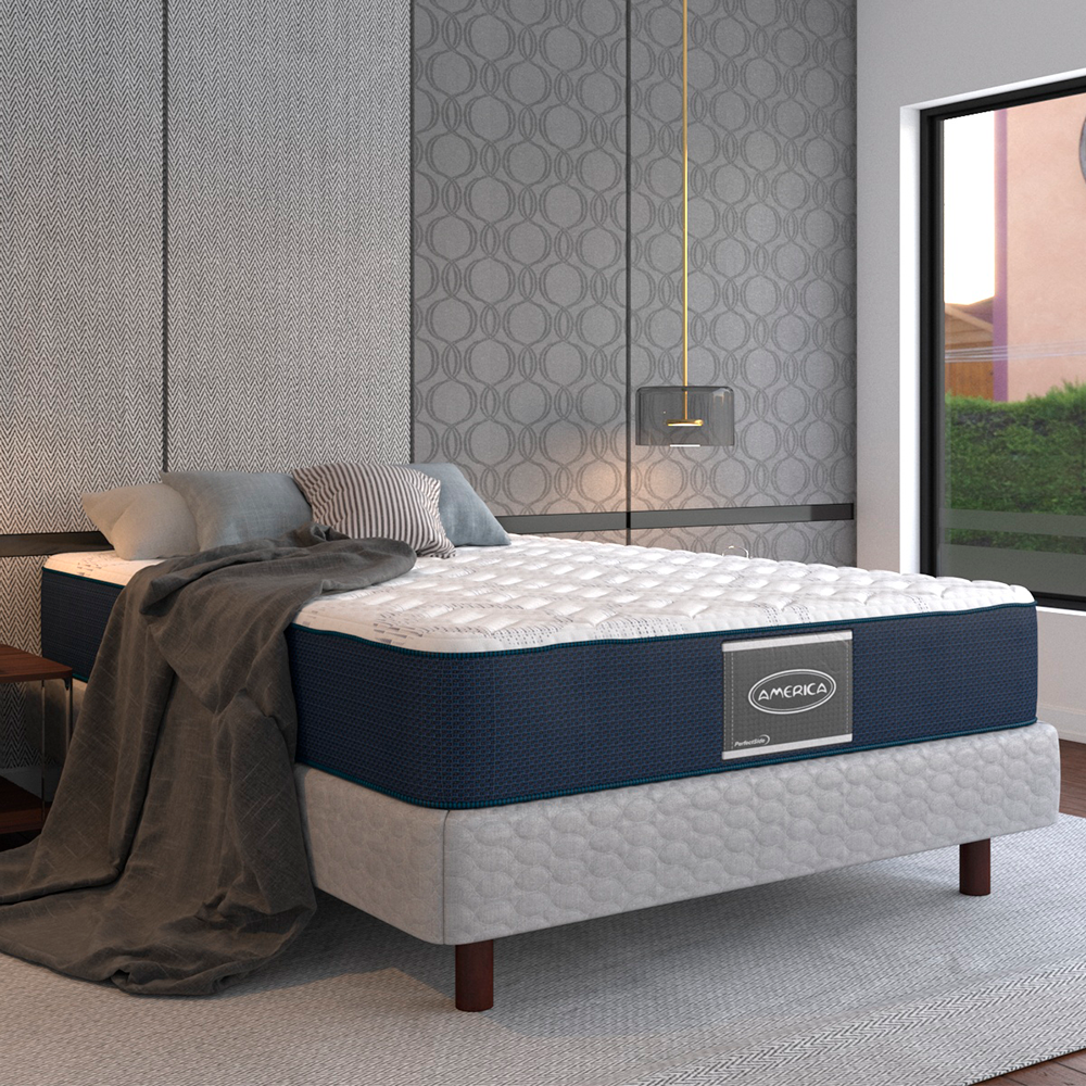 Colchón King Size Cotton Prestige América Ortopédico Con Colchoneta y Acojinado Interno + 2 ALMOHADAS GRATIS