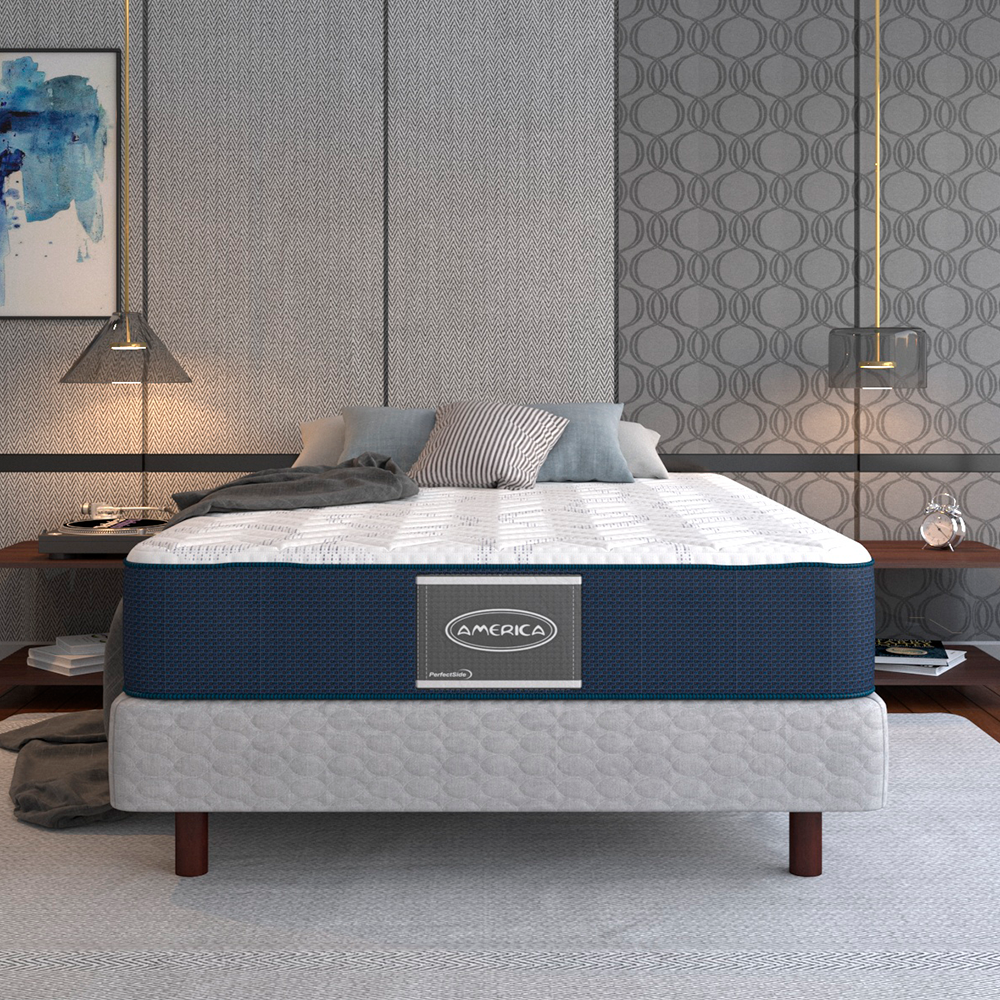 Colchón King Size Cotton Prestige América Ortopédico Con Colchoneta y Acojinado Interno + 2 ALMOHADAS GRATIS