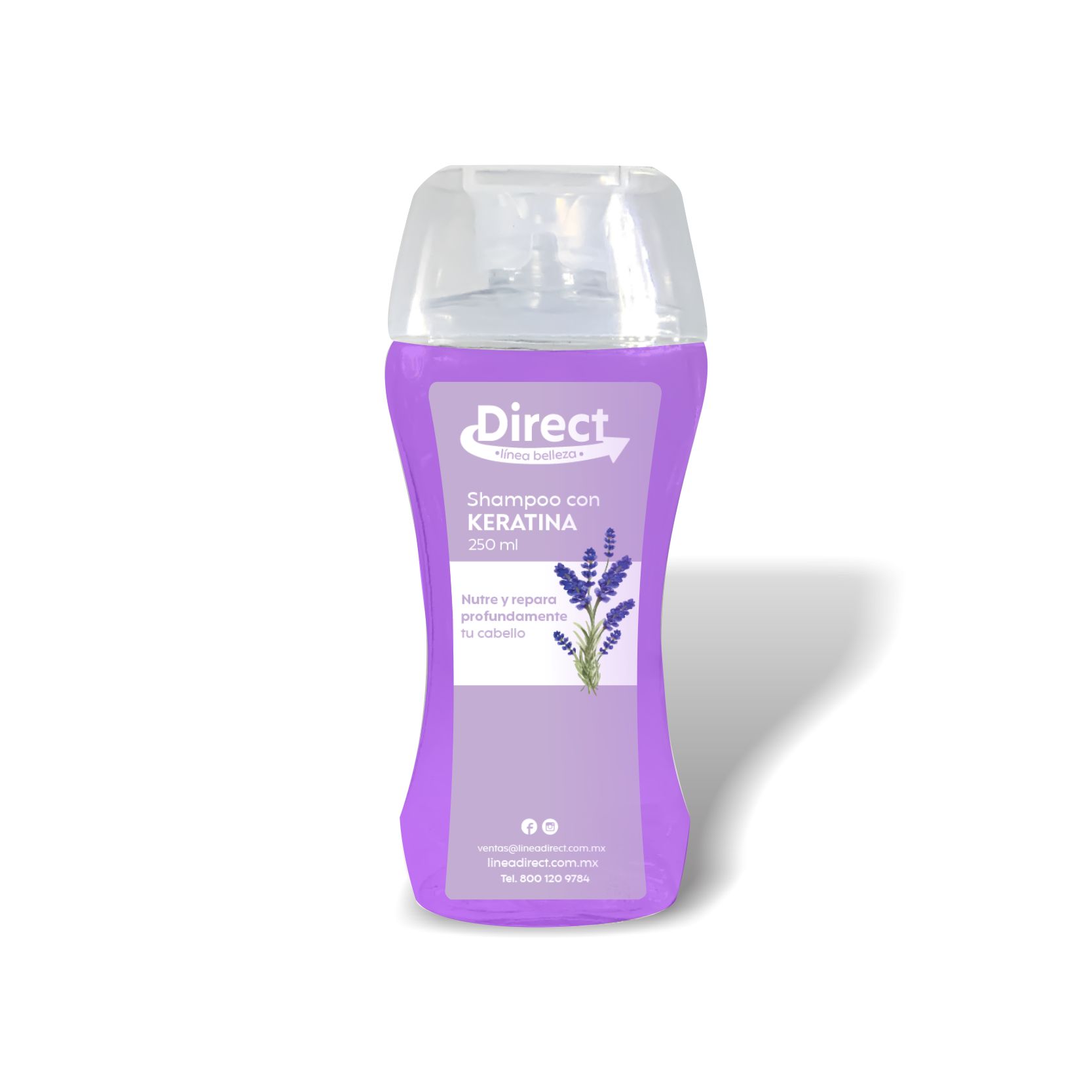 1 Paquete de 3 Shampoos keratina Direct 250 ml.