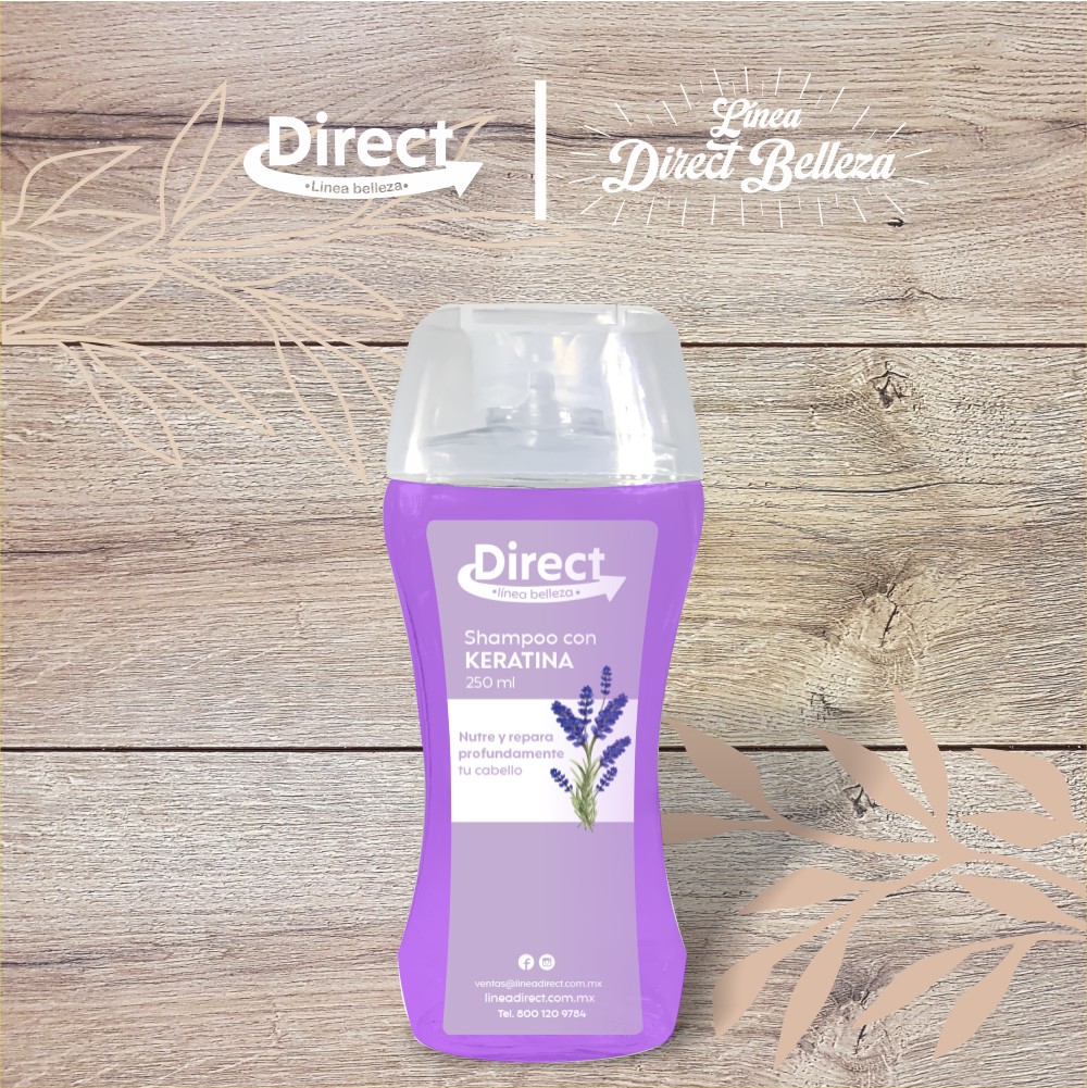 1 Paquete de 3 Shampoos keratina Direct 250 ml.