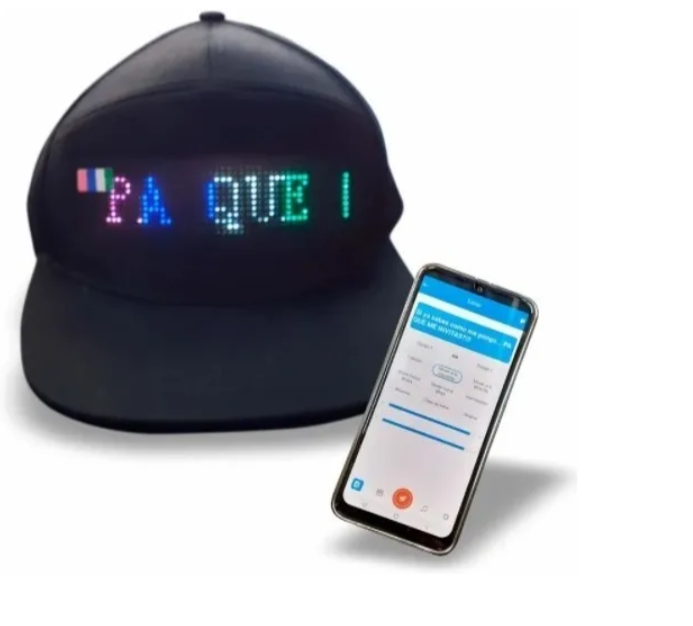 Gorra Led Smart De Desplazamiento De Fuente De Pantalla