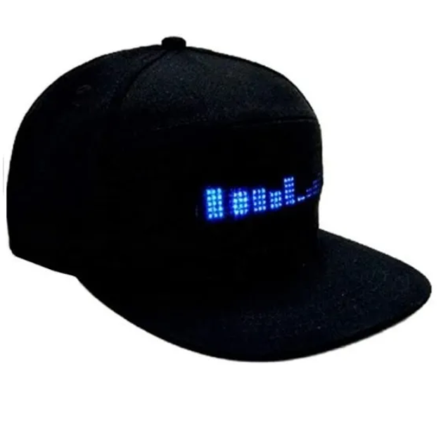 Gorra Led Smart De Desplazamiento De Fuente De Pantalla