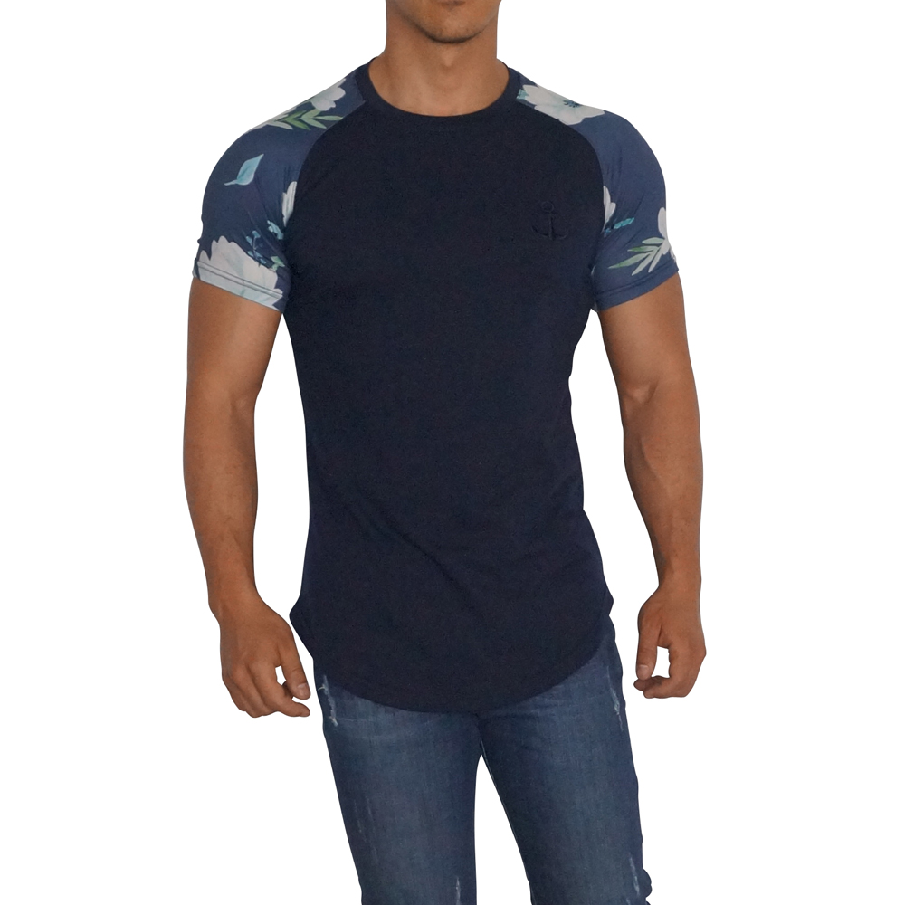 John Leopard Playera Ranglan Manga Corta Hombre