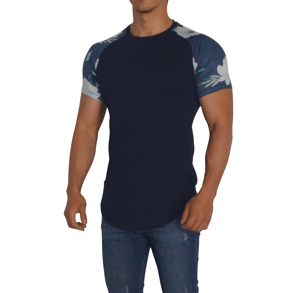 John Leopard Playera Ranglan Manga Corta Hombre