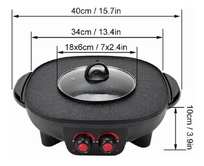 Máquina De Parrilla Eléctrica 1800w Barbacoa