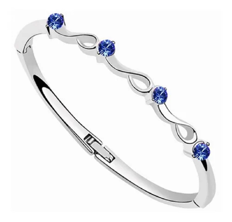 Conjunto De Joyas Para Mujer Collar, Aretes, Pulsera Color Azul